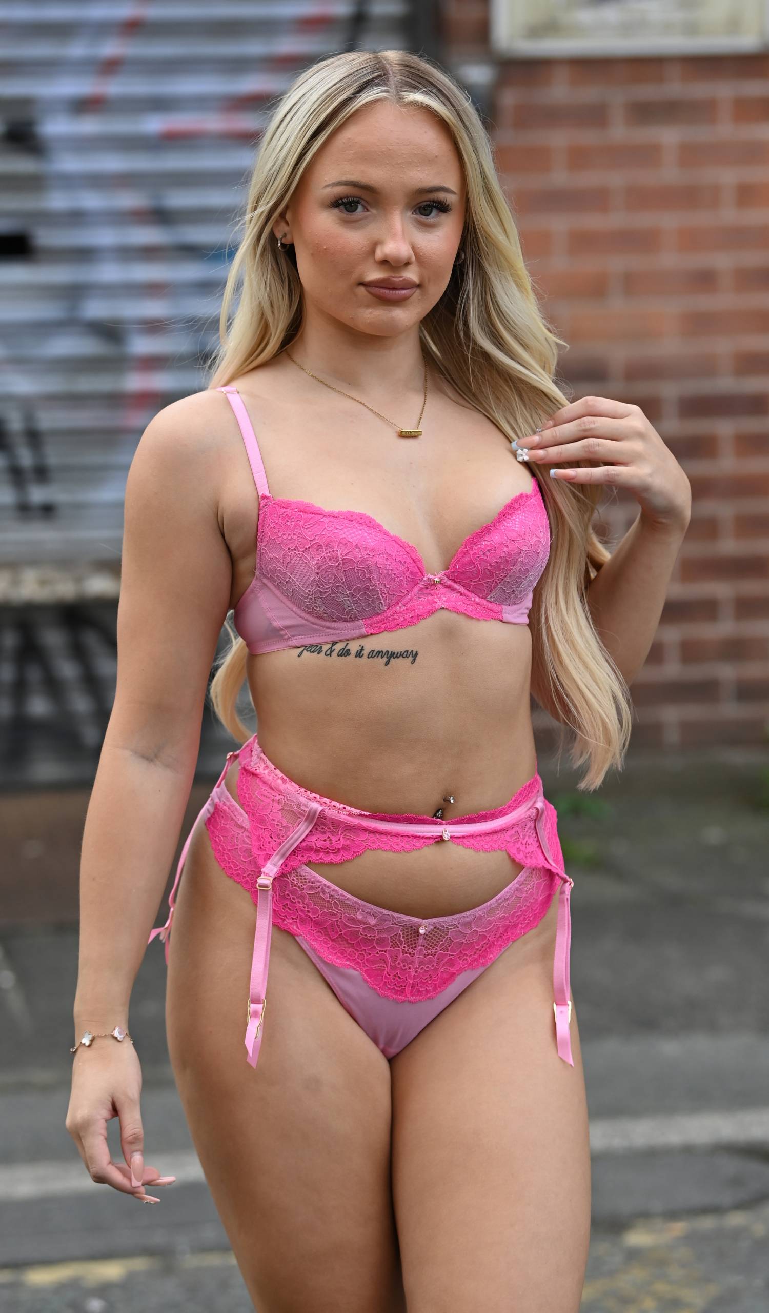 Mia looks at the camera