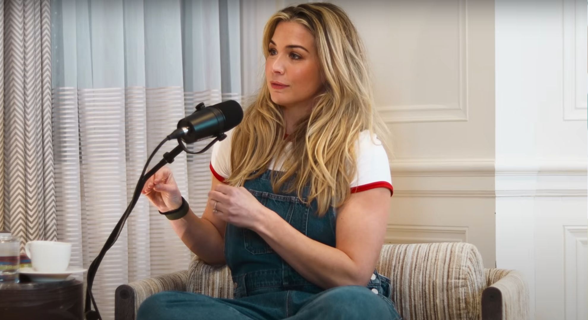 Gemma Atkinson on a podcast