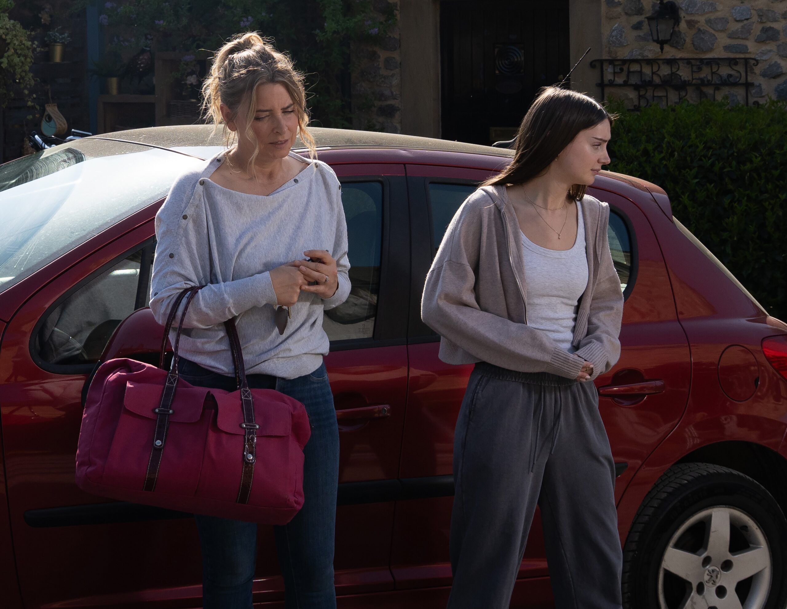 Charity and Sarah in the village