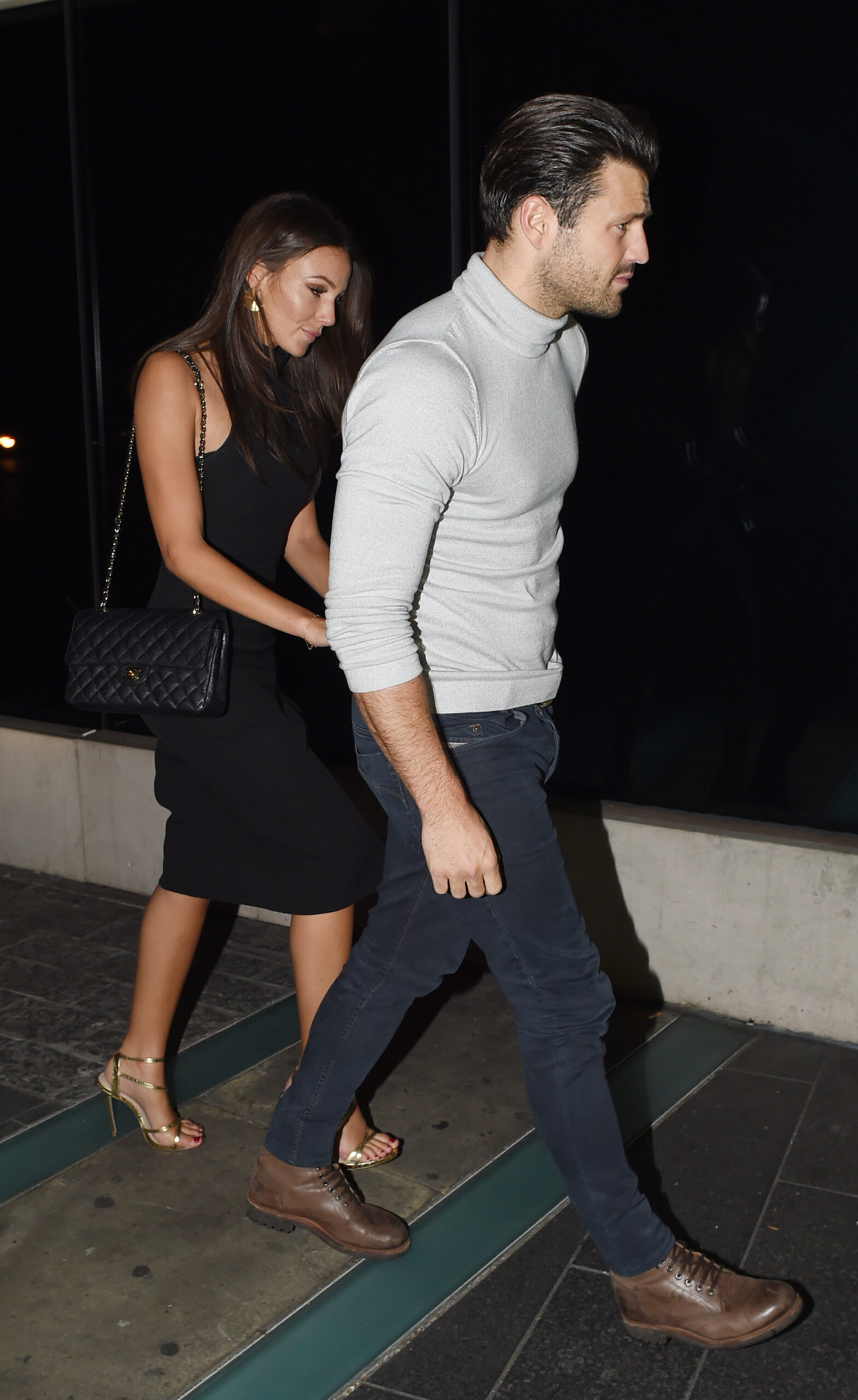 Michelle Keegan and Mark Wright walking