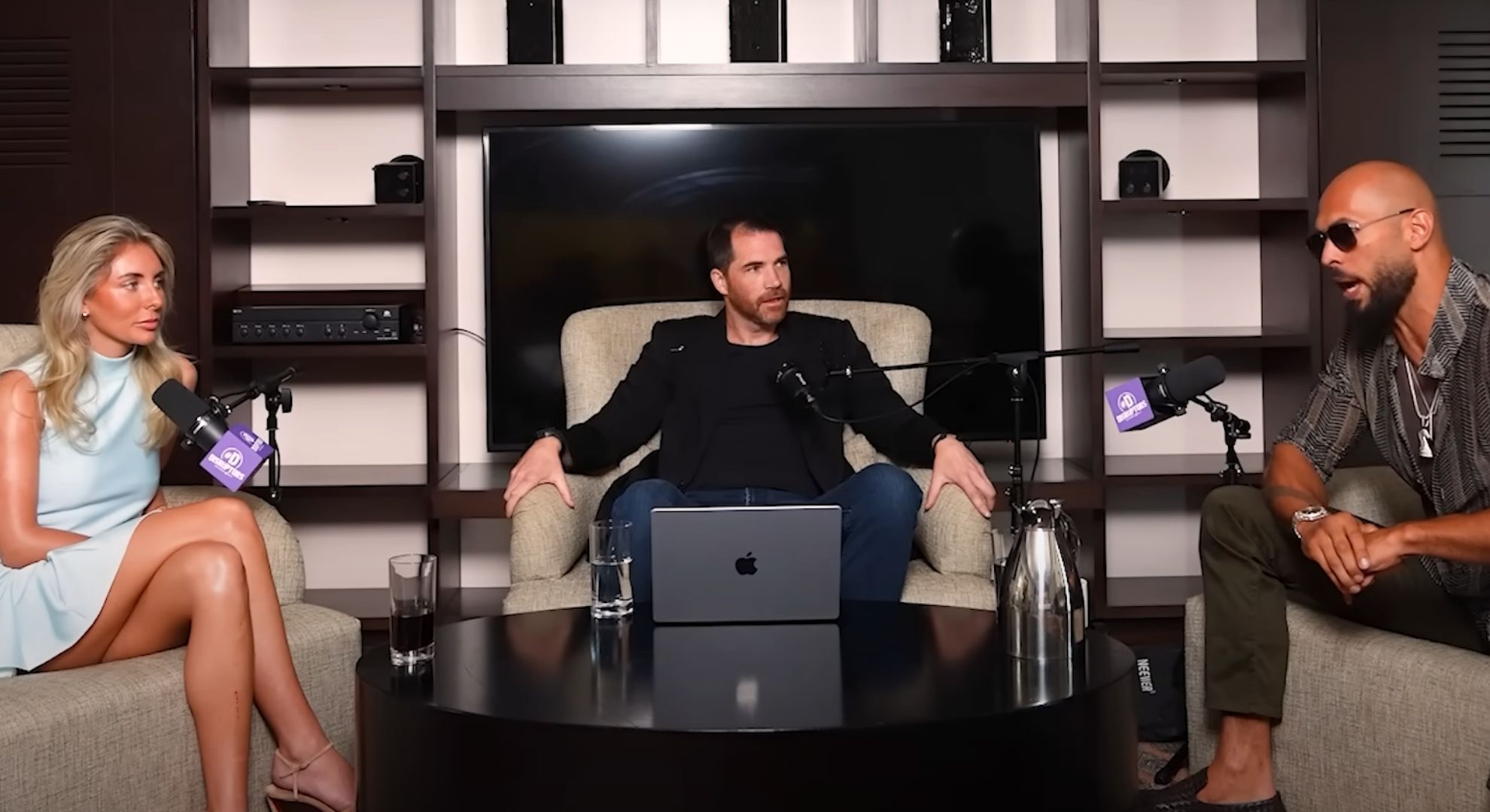 Bonnie Blue, Rob Moore and Andrew Tate talking