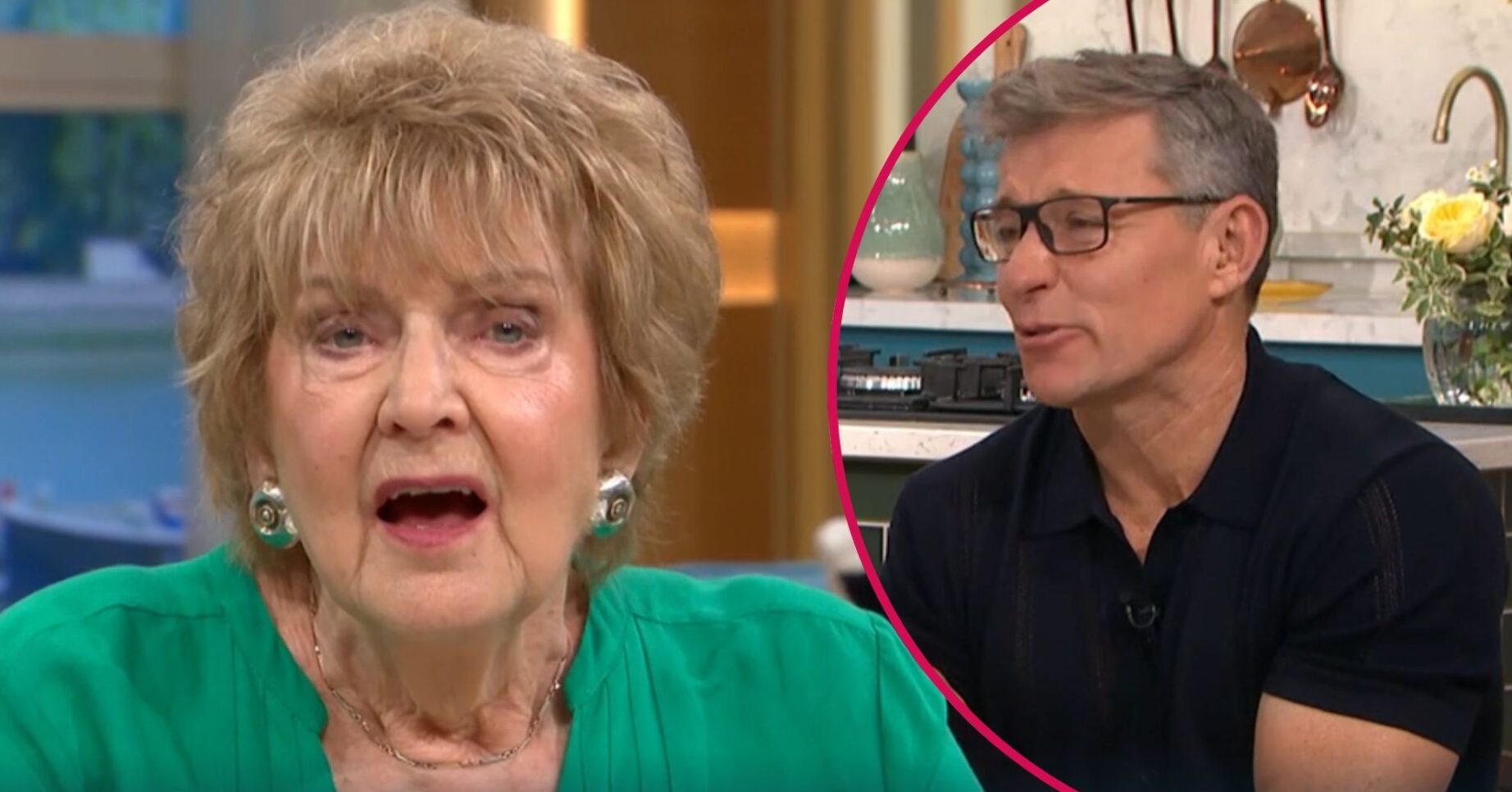 Deidre Sanders on This Morning / Ben Shephard pulling a face