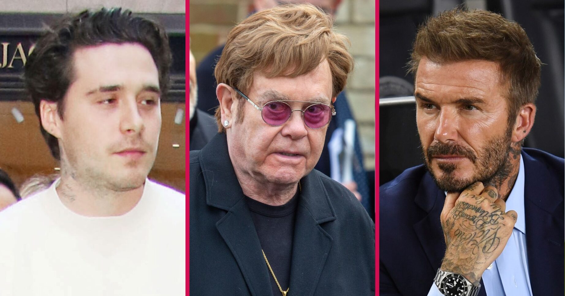 Brooklyn Beckham, Elton John, and David Beckham