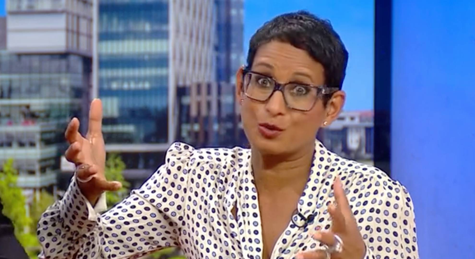Naga Munchetty looks to camera