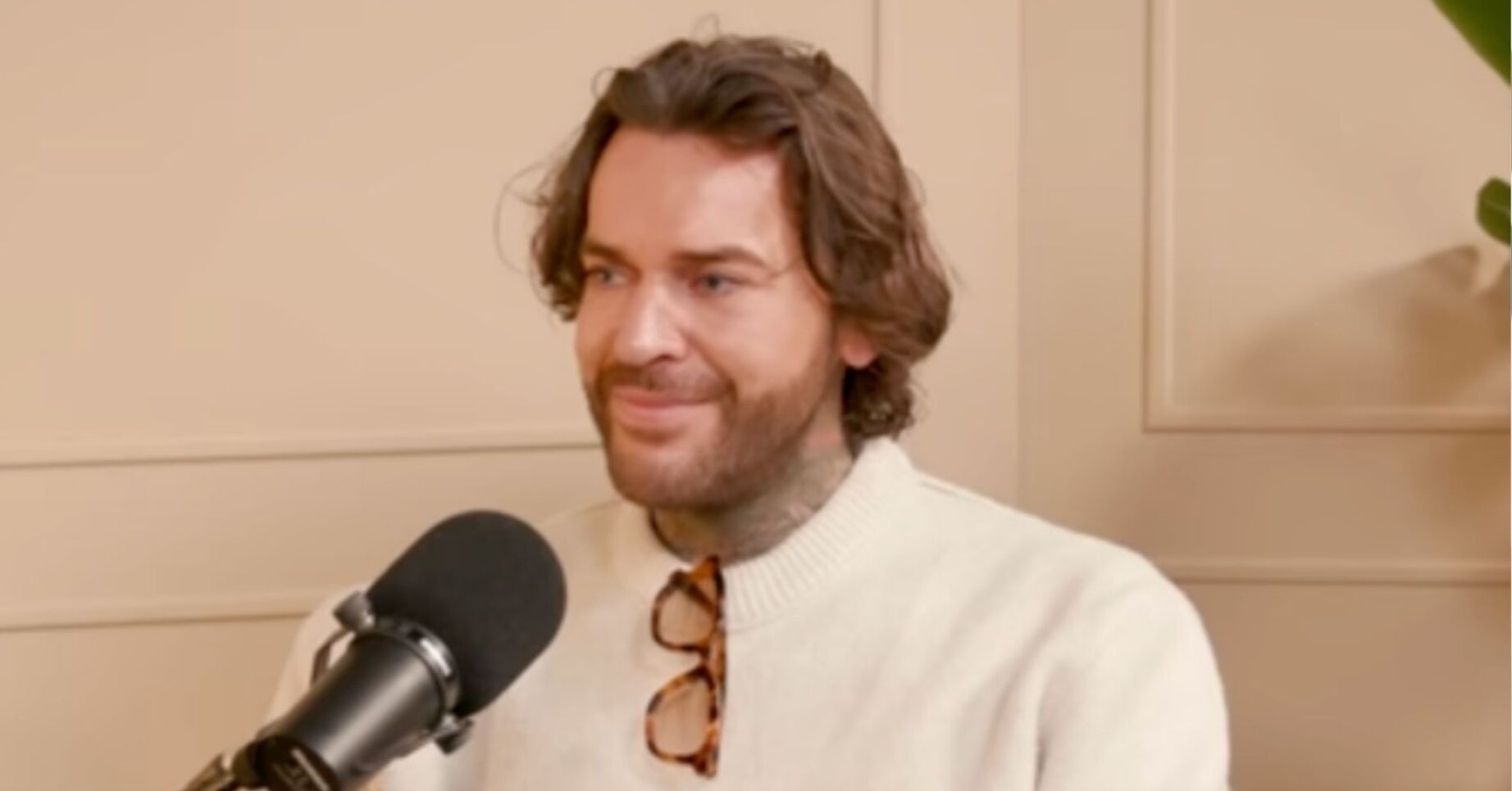 Pete Wicks smiling on podcast