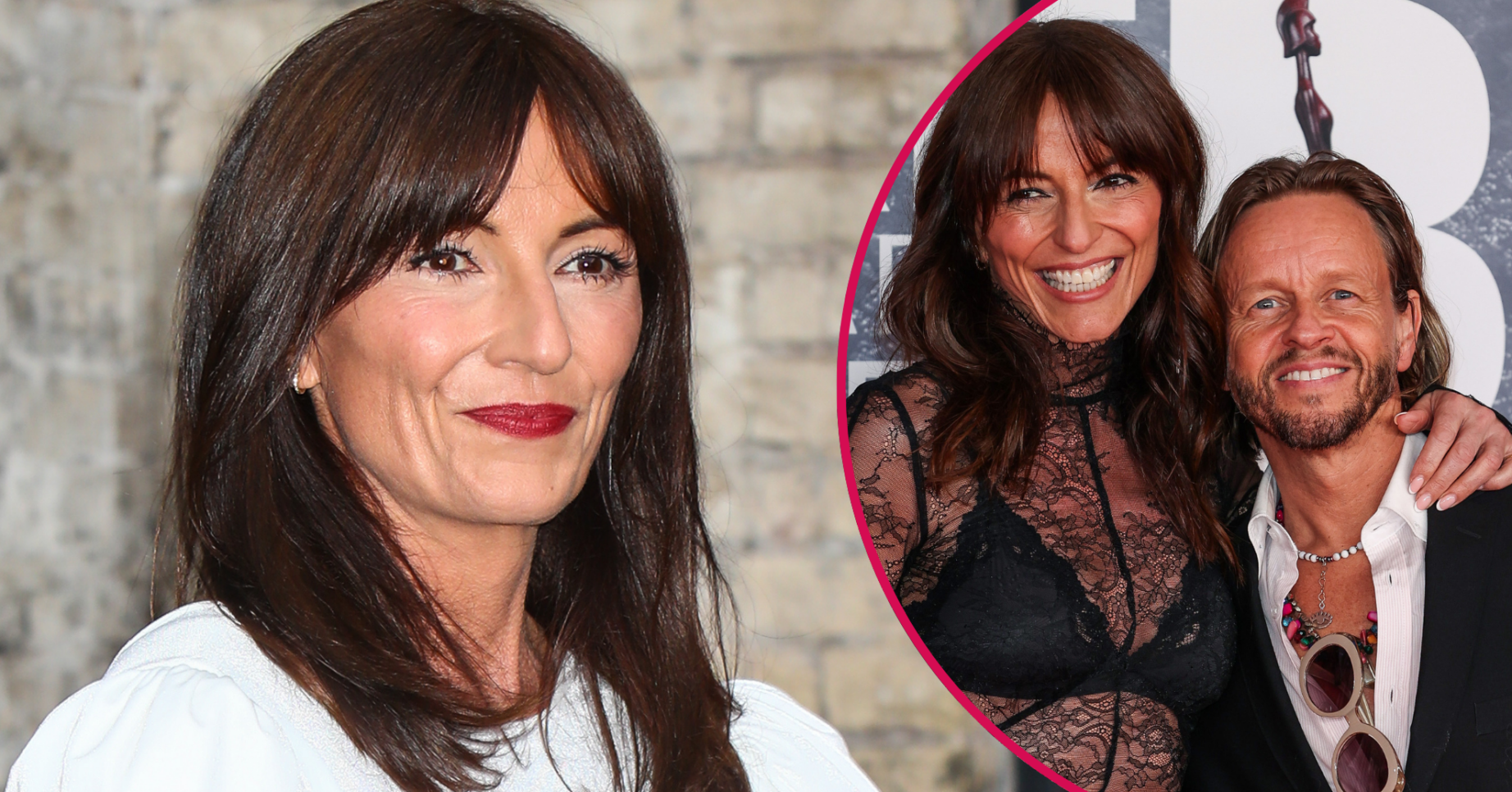 Davina McCall smiling and with her boyfriend