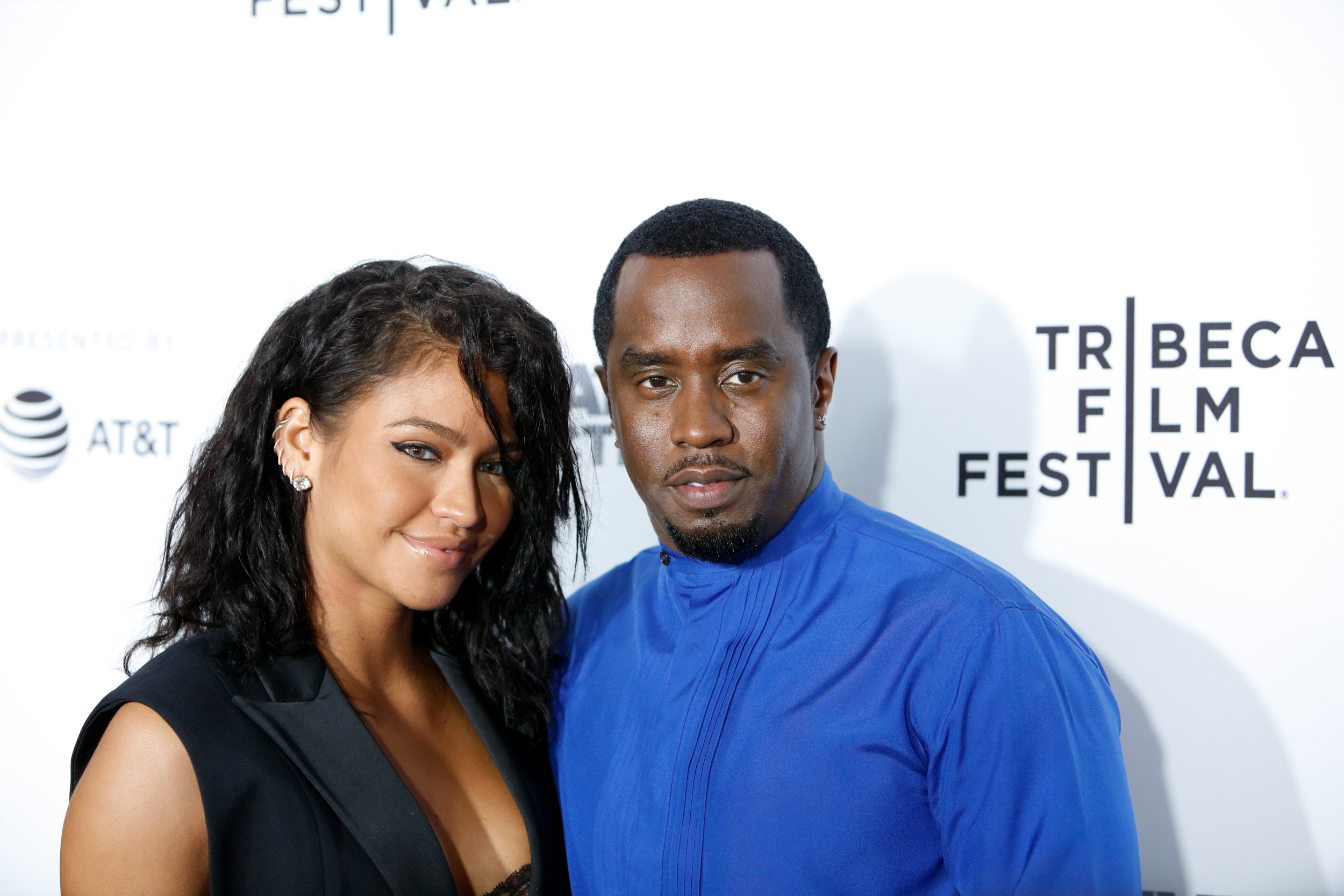Cassie and Diddy smiling at an awards festival