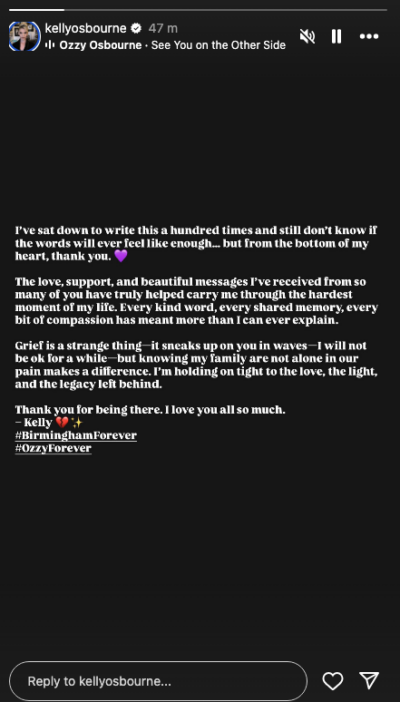 Kelly Osbourne's statement