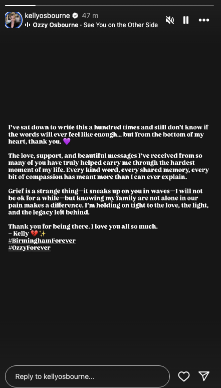 Kelly Osbourne's statement