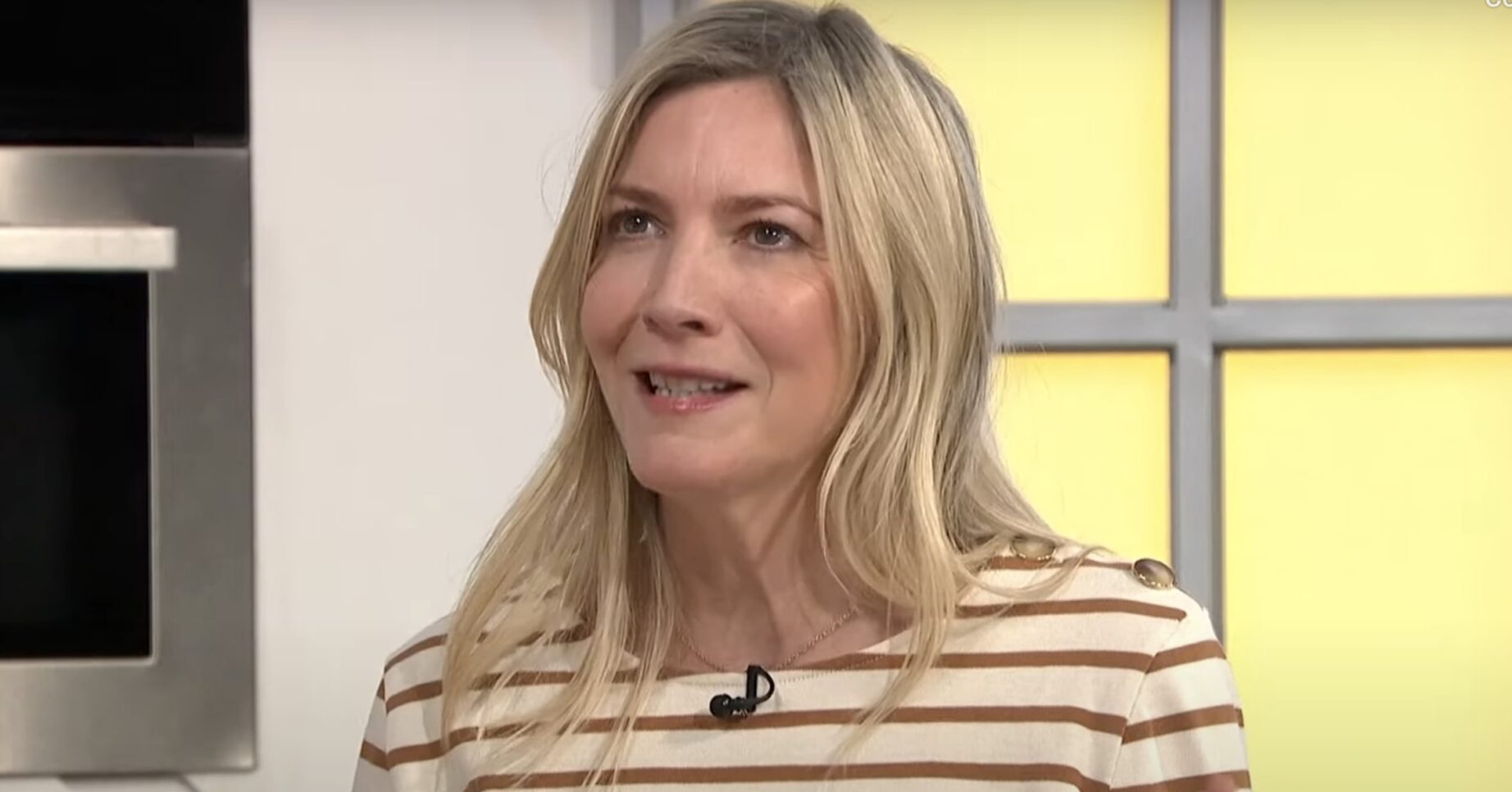 Lisa Faulkner on Lorraine in a striped T-shirt