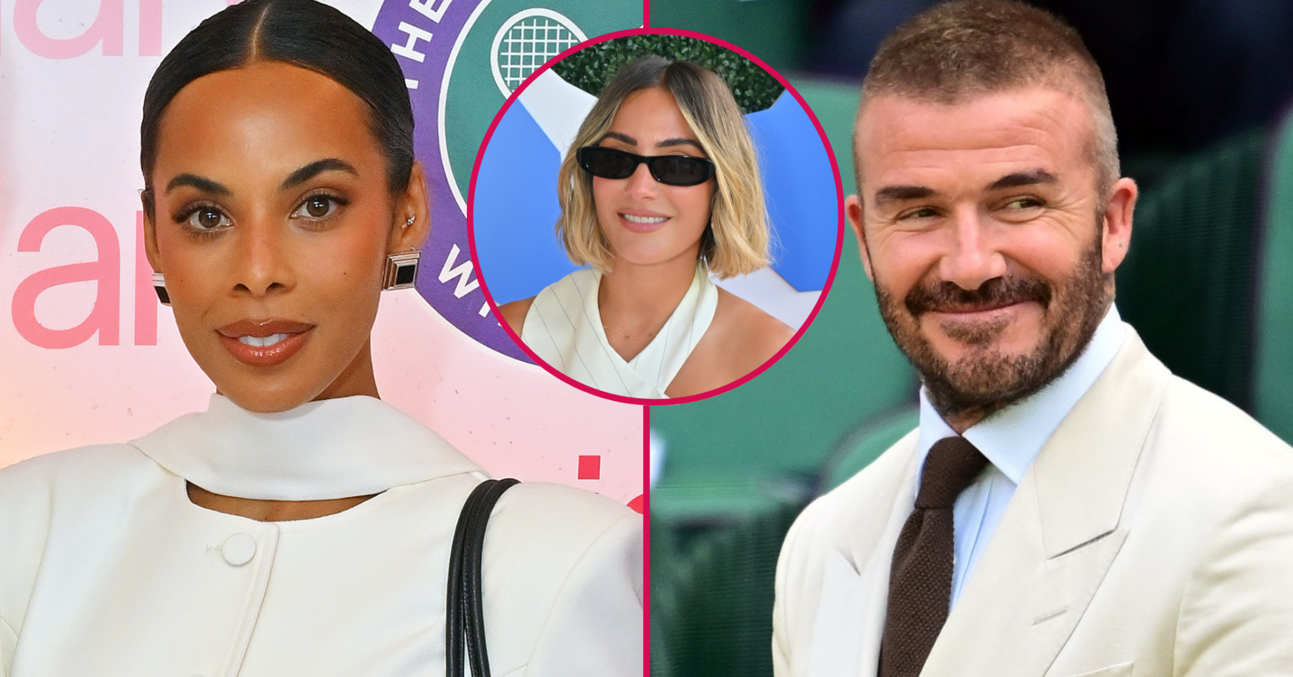 Rochelle Humes, Frankie Bridge and David Beckham at Wimbledon