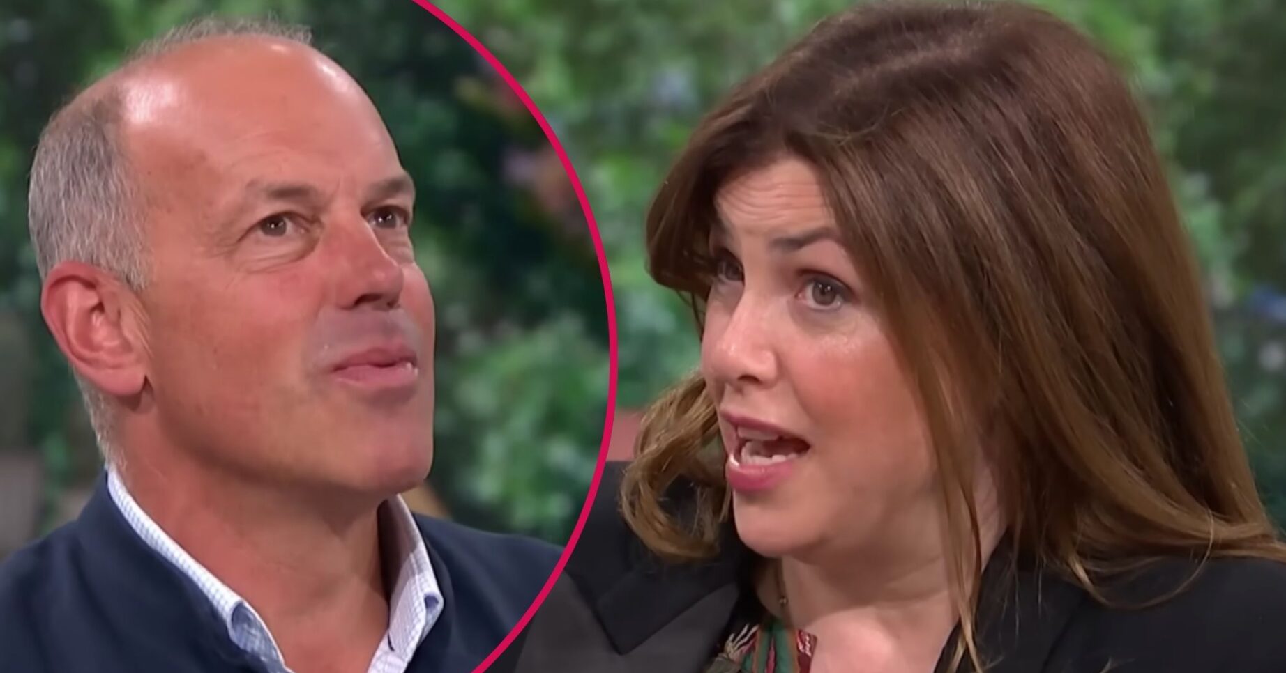 Phil and Kirstie looking serious