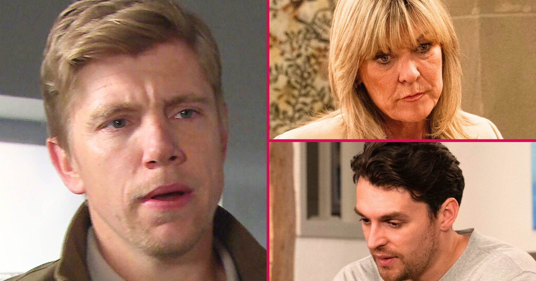 Emmerdale's Robert, Kim, Mack