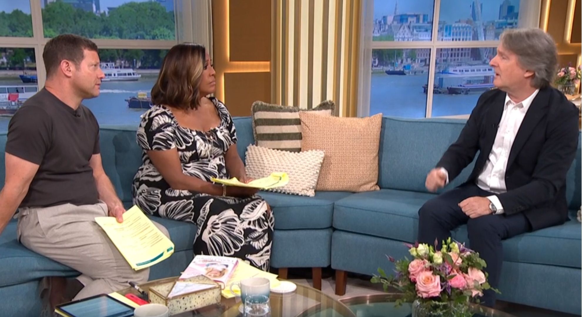 Martin Frizzel talking to Dermot O'Leary and Alison Hammond on This Morning
