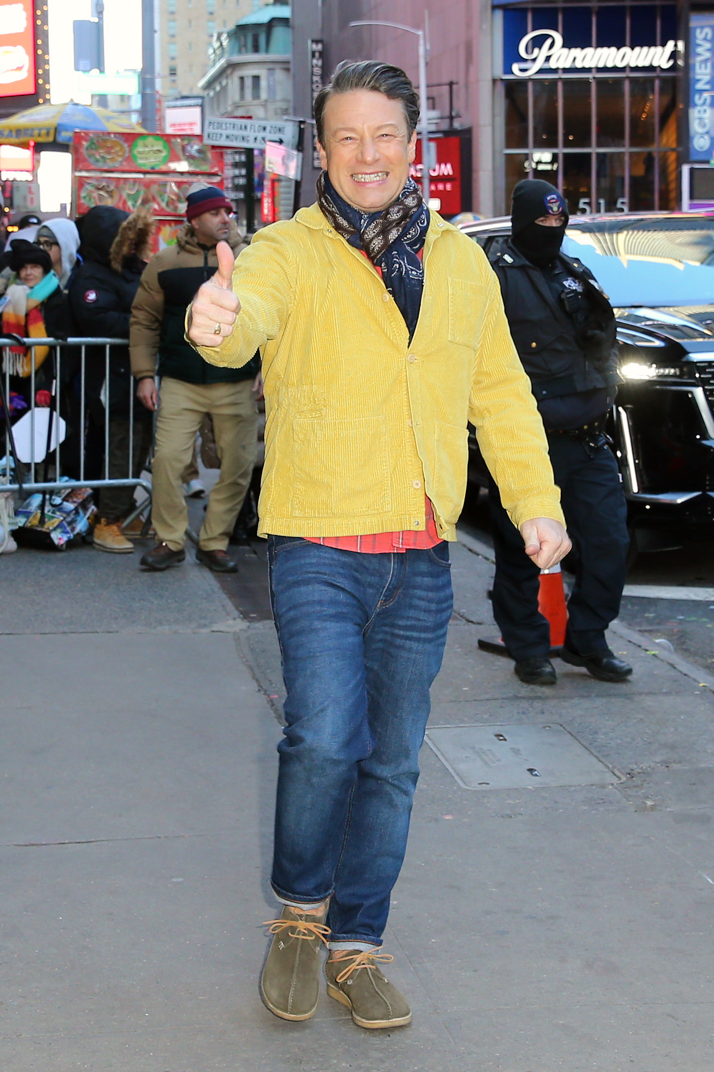 James Oliver putting a thumbs up