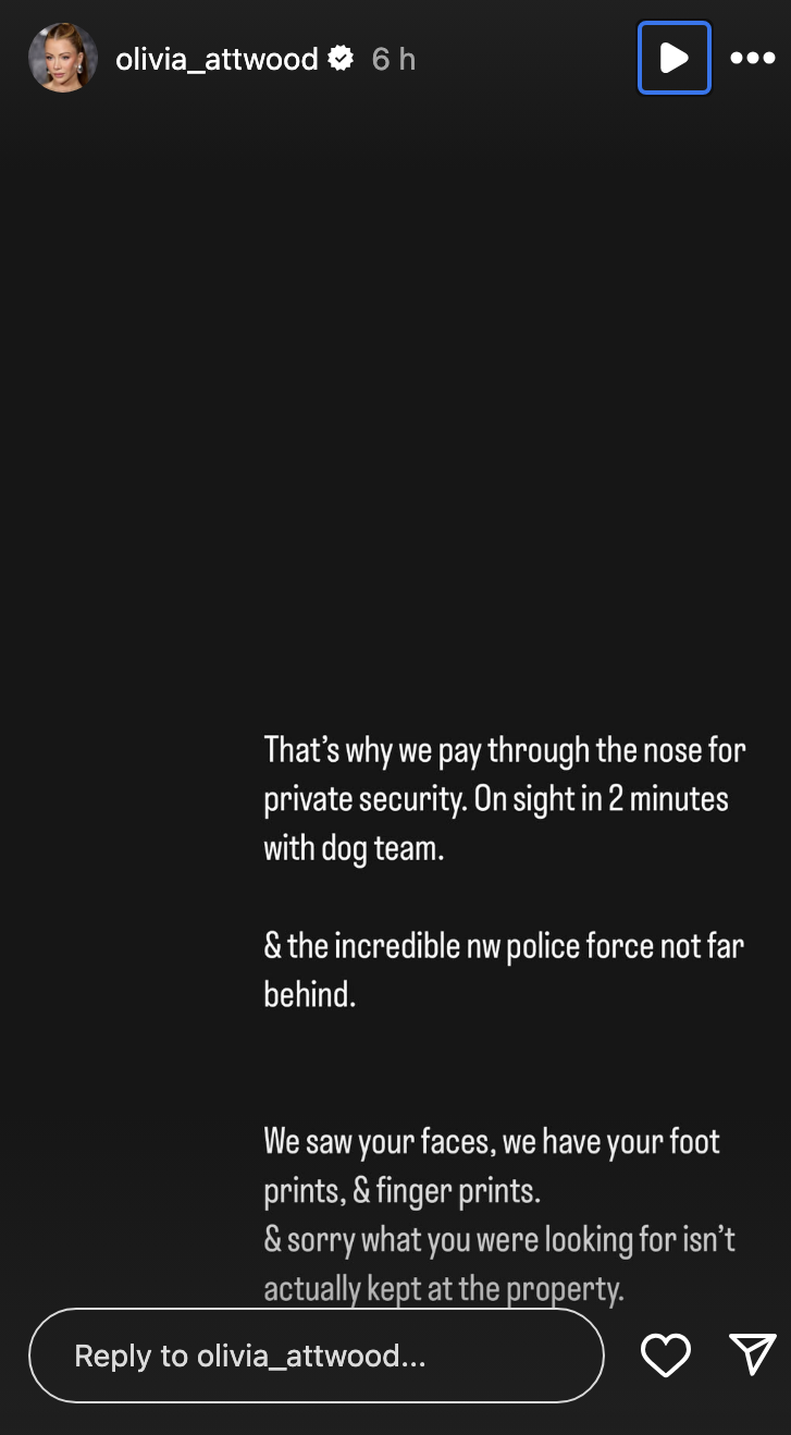 Olivia Attwood's Instagram story