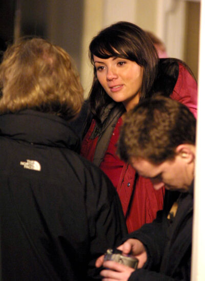 Martine McCutcheon on the set of Love Actually