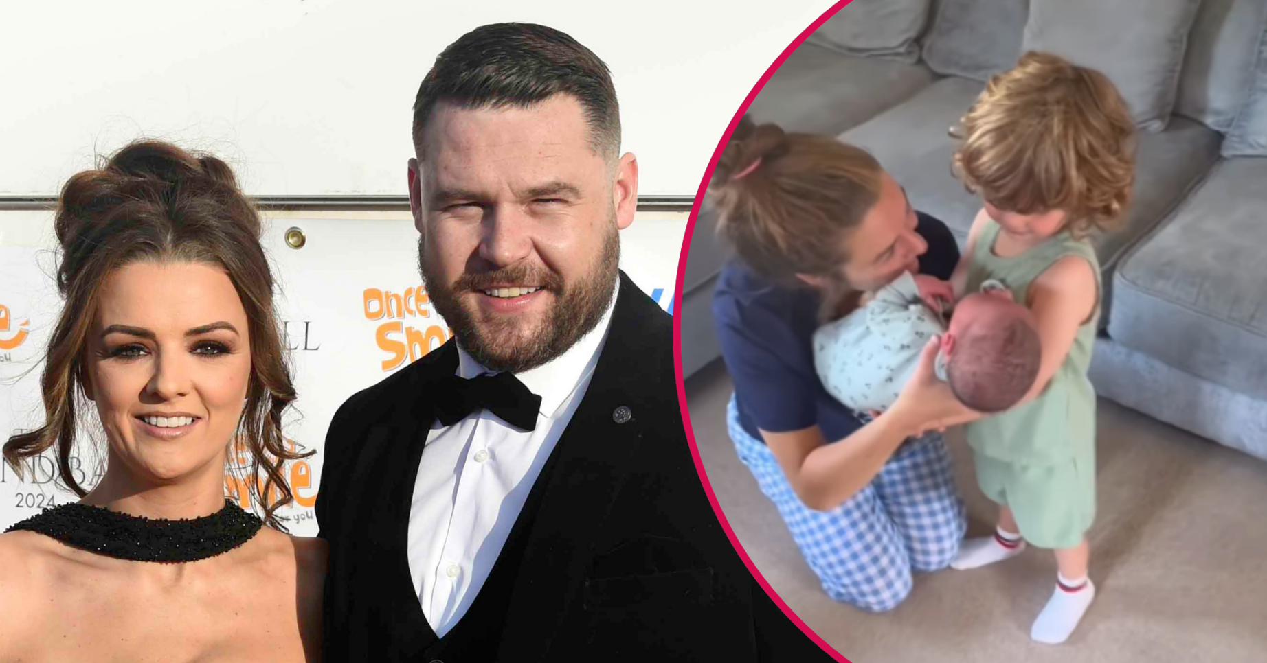 Danny Miller, Steph and their new baby meeting their son