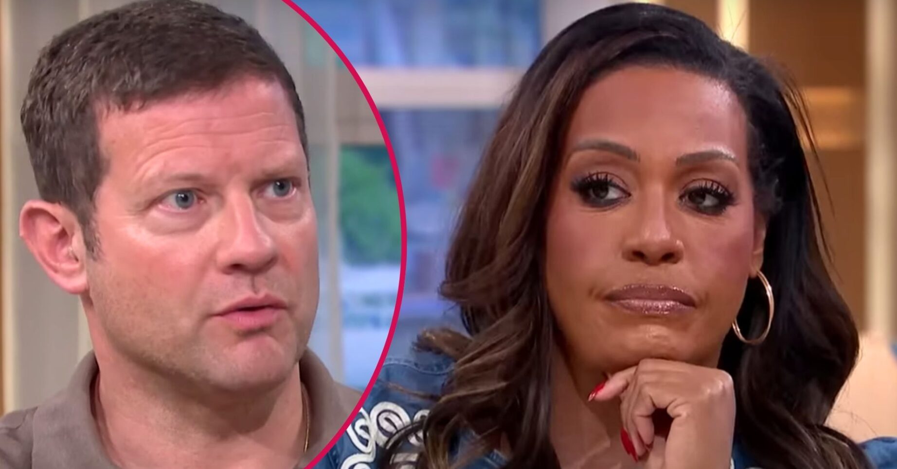 Dermot O'Leary appears concerned, Alison Hammond rests her chin on her hand