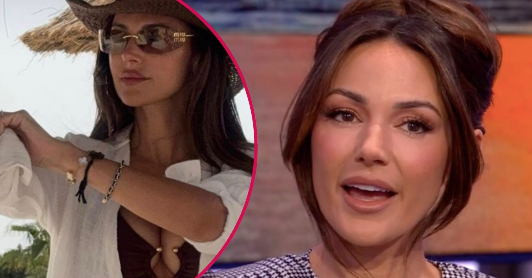 Michelle Keegan posing in bikini