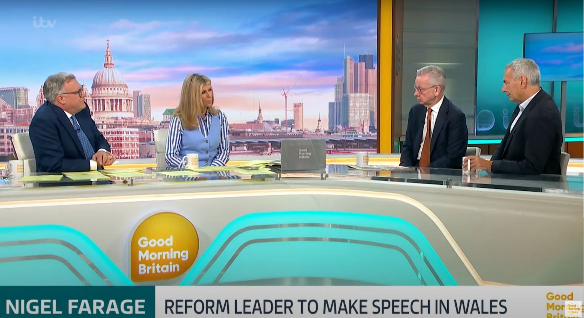 Ed Balls and Kate Garraway, Michael Gove, Kevin Maguire on GMB 