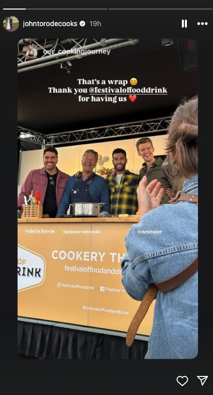 John Torode on stage at a food festival