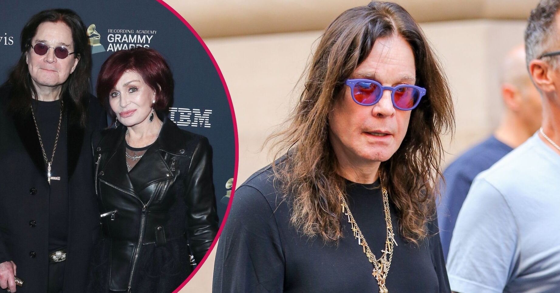 Ozzy and Sharon Osbourne on the red carpet / Ozzy Osbourne walking