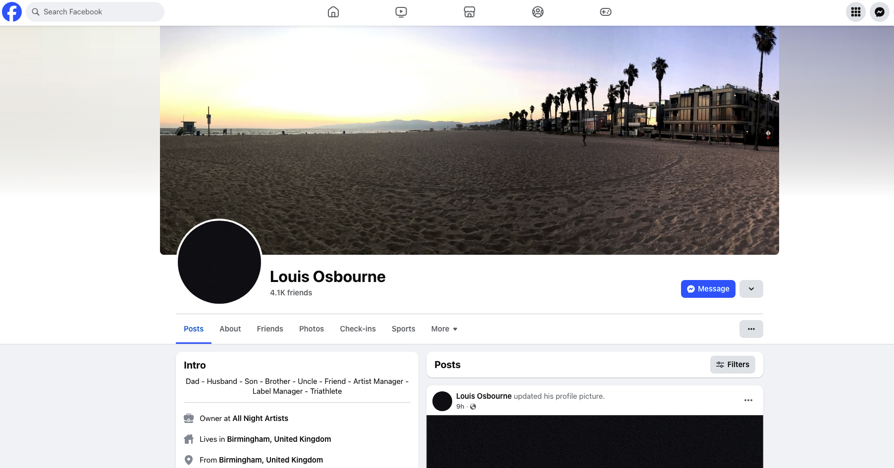 Louis Osbourne's Facebook page