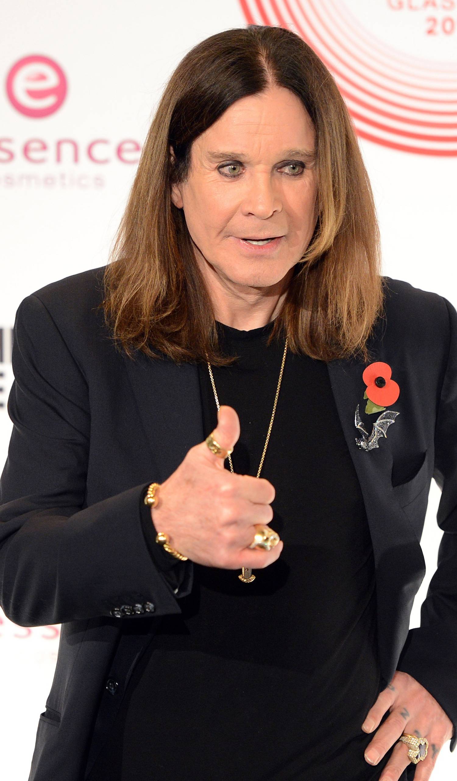 Ozzy Osbourne gives a thumbs up