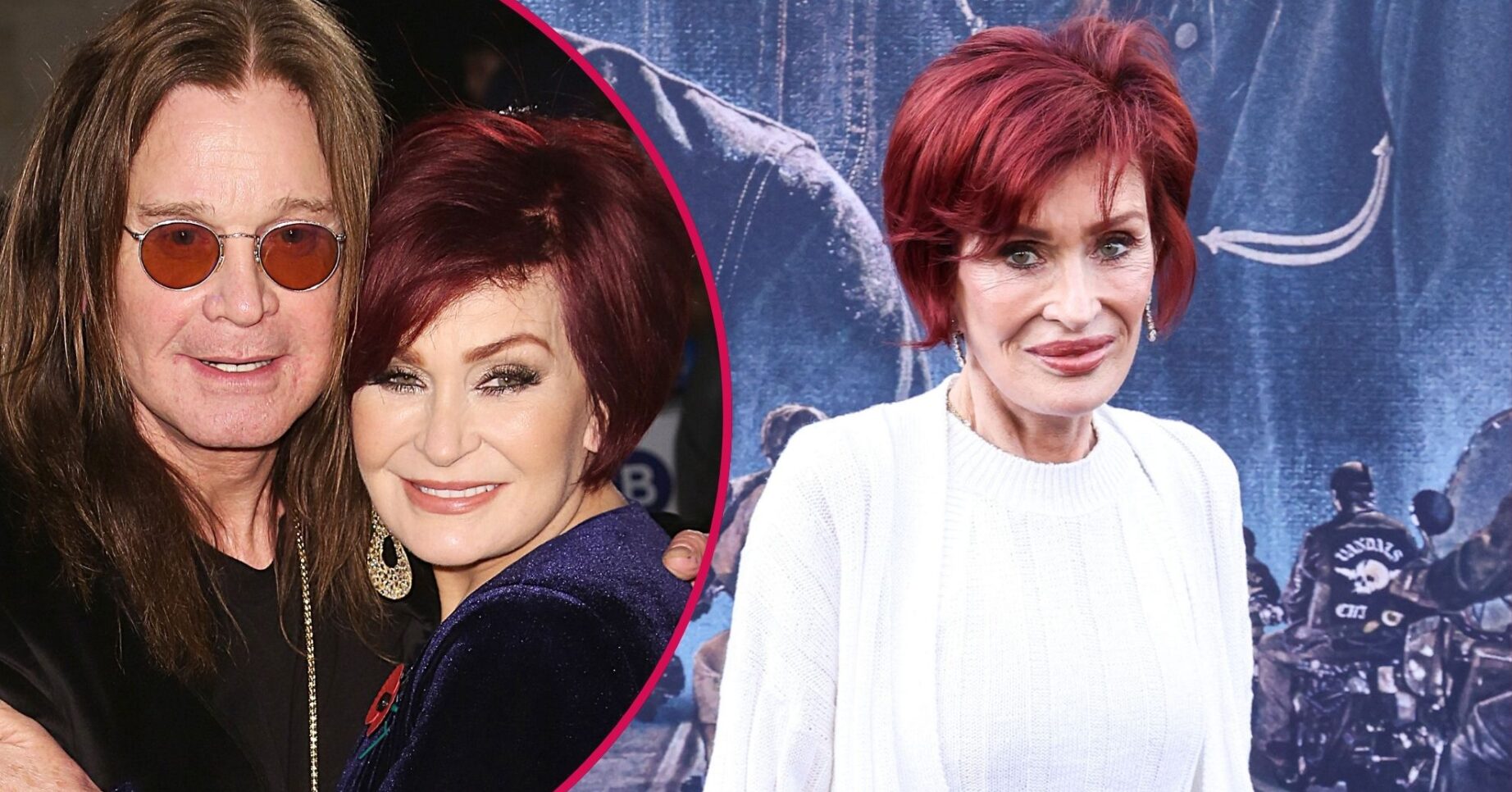 Sharon Osbourne and Ozzy Osbourne smiling / Sharon Osbourne on the red carpet