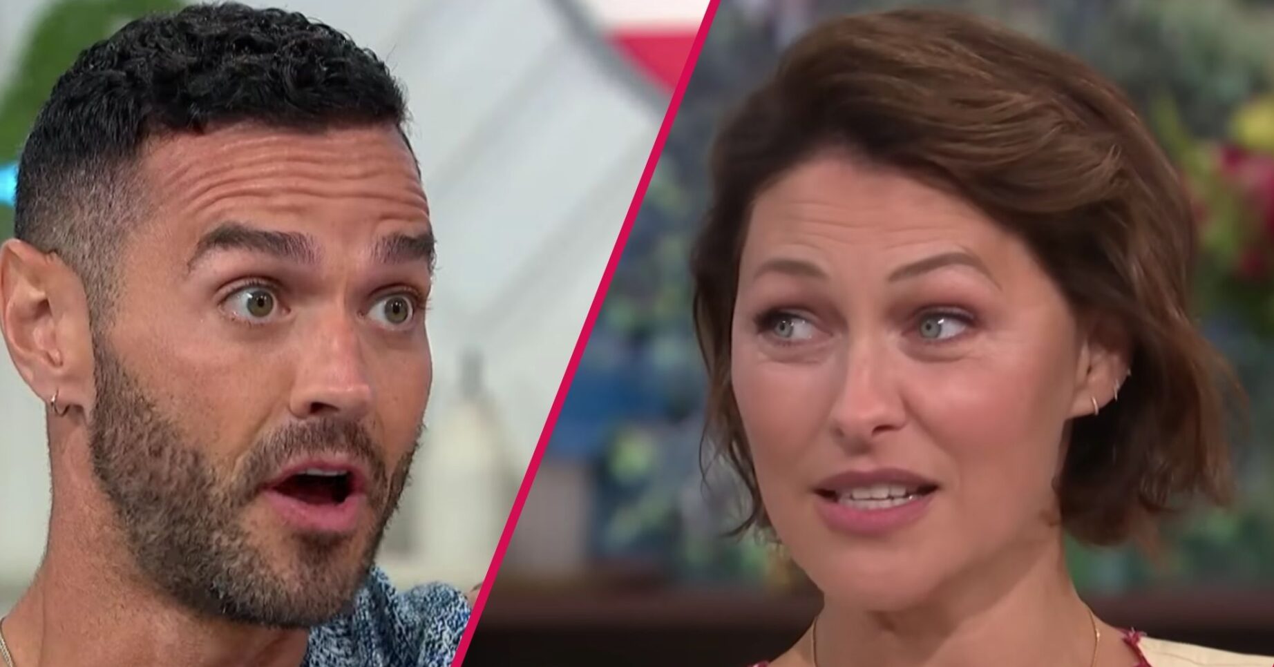 Matt and Emma looking serious