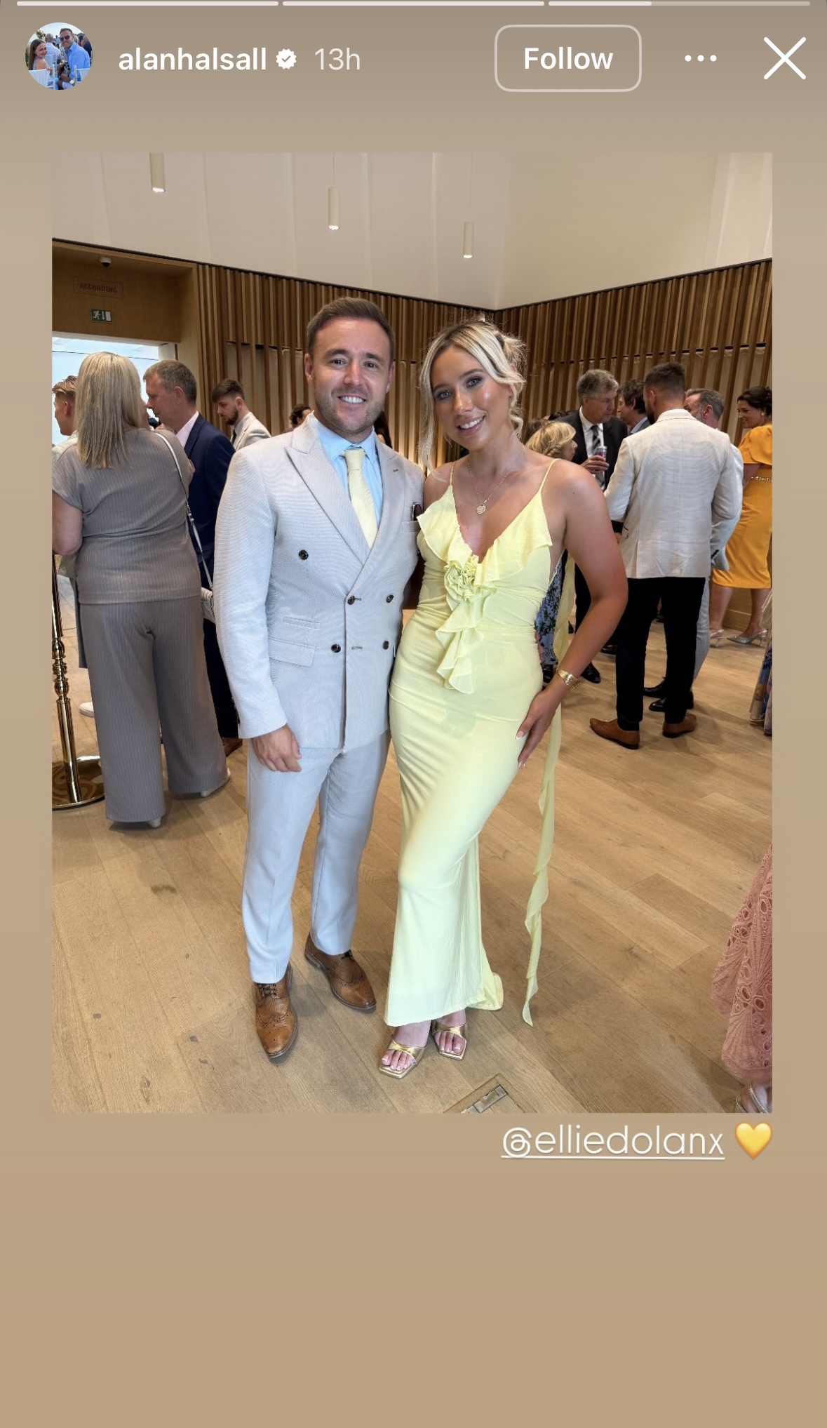 Alan Hallsal Instagram Story