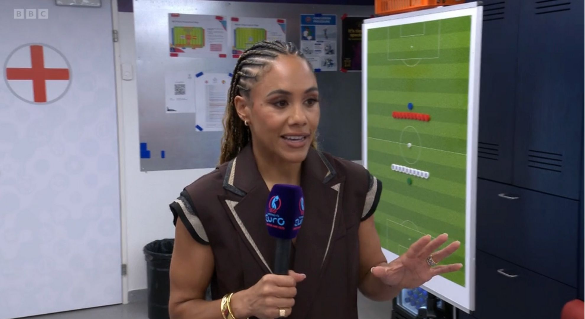 Alex Scott presenting England coverage
