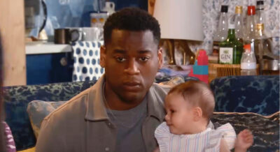 Coronation Street's James holding Laila