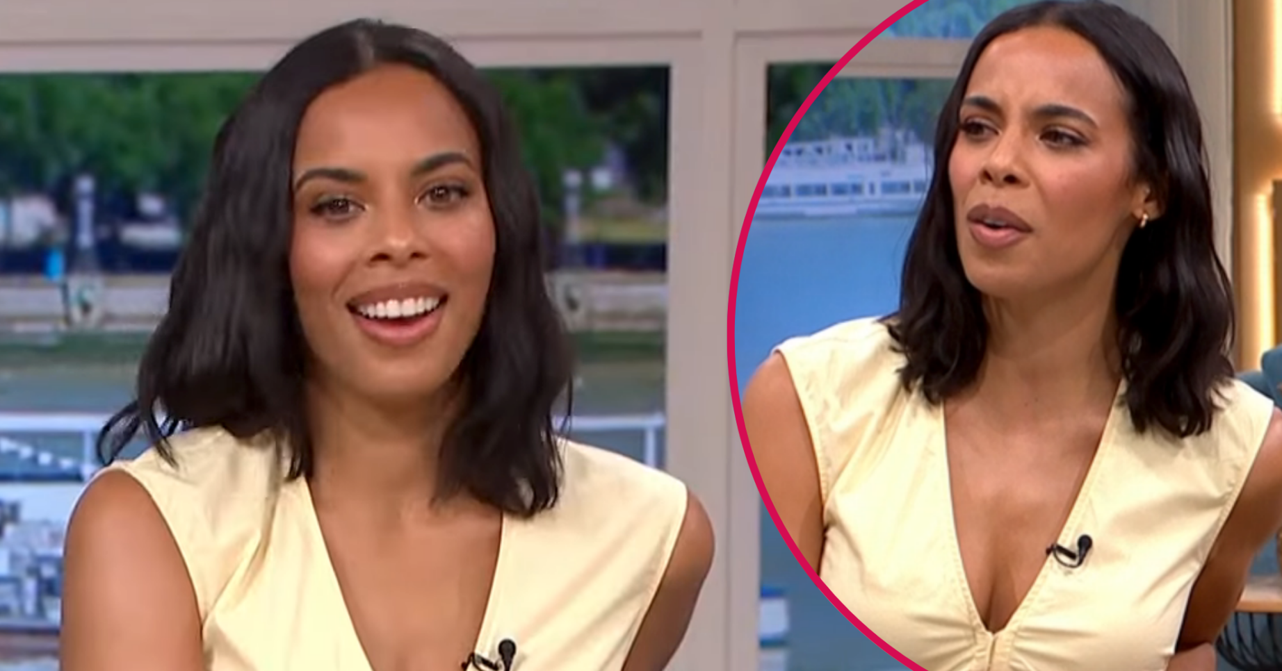 Rochelle Humes smiling on This Morning