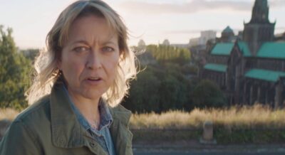 Nicola Walker looks into the camera