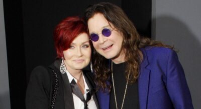 Sharon Osbourne and Ozzy Osbourne embrace