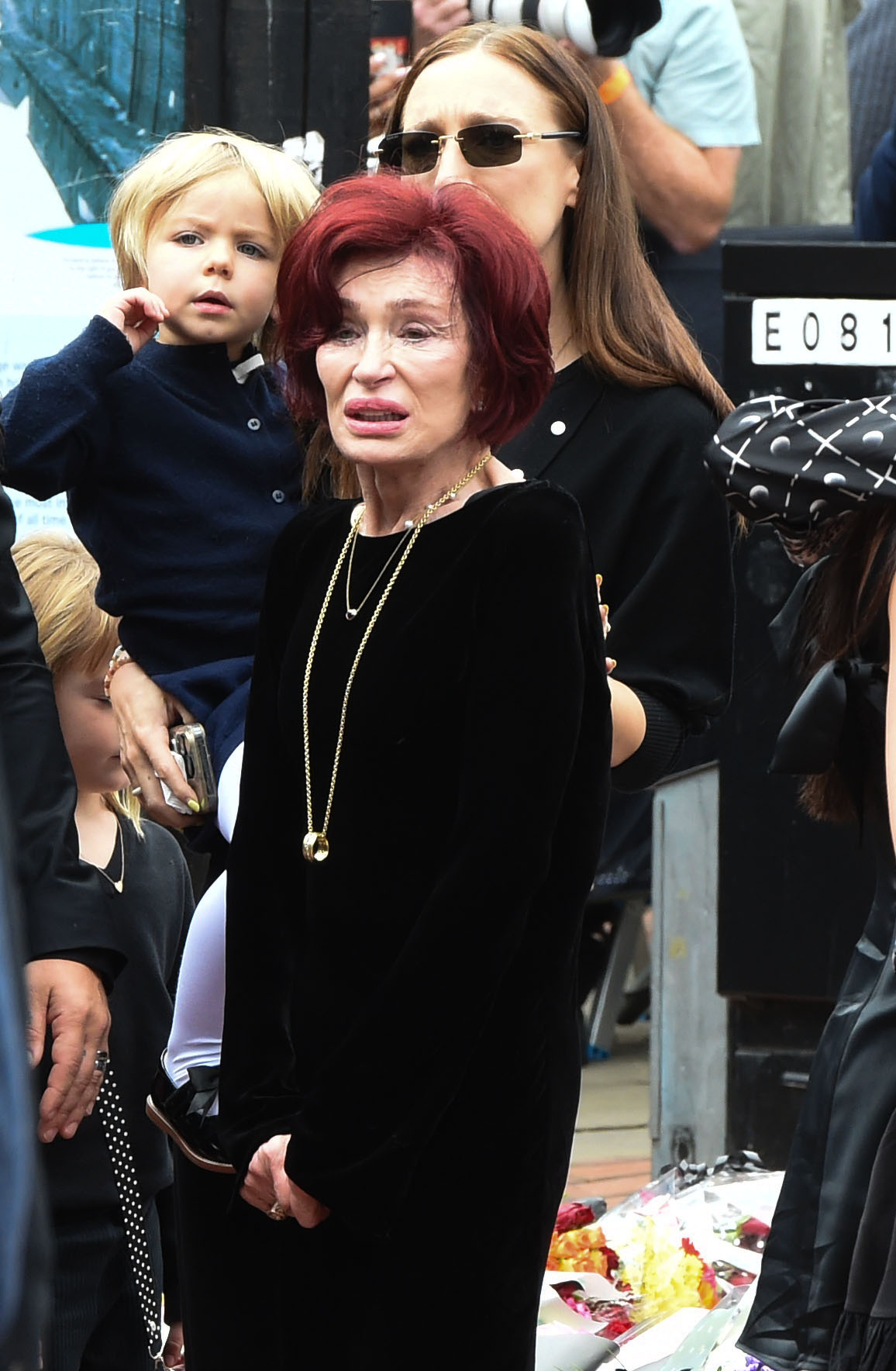 Sharon Osbourne crying at Ozzy's funeral