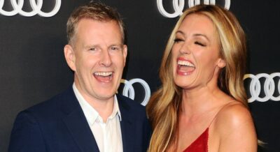 Cat Deeley and Patrick Kielty laughing