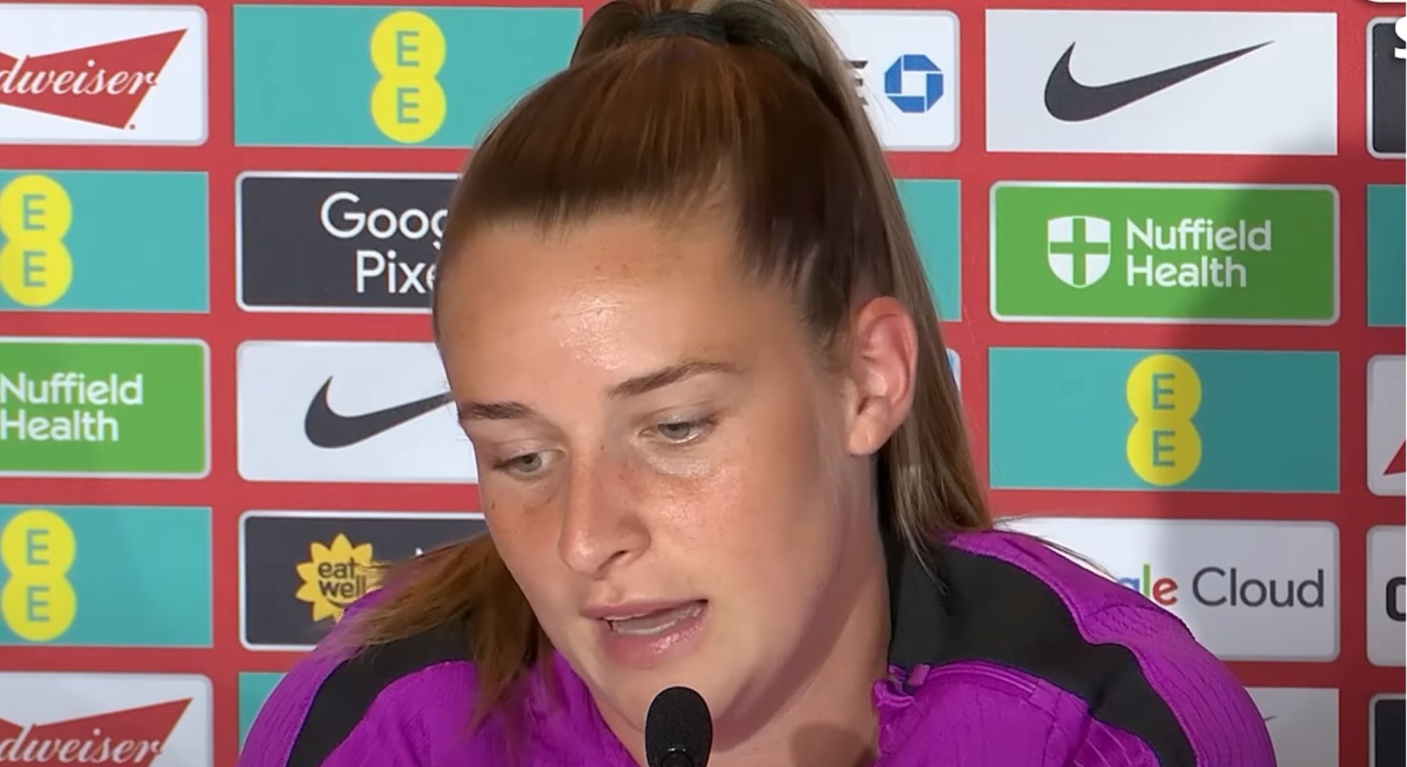 Ella Toone in a press conference 