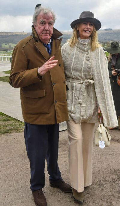 Jeremy Clarkson stands with Lisa Hogan
