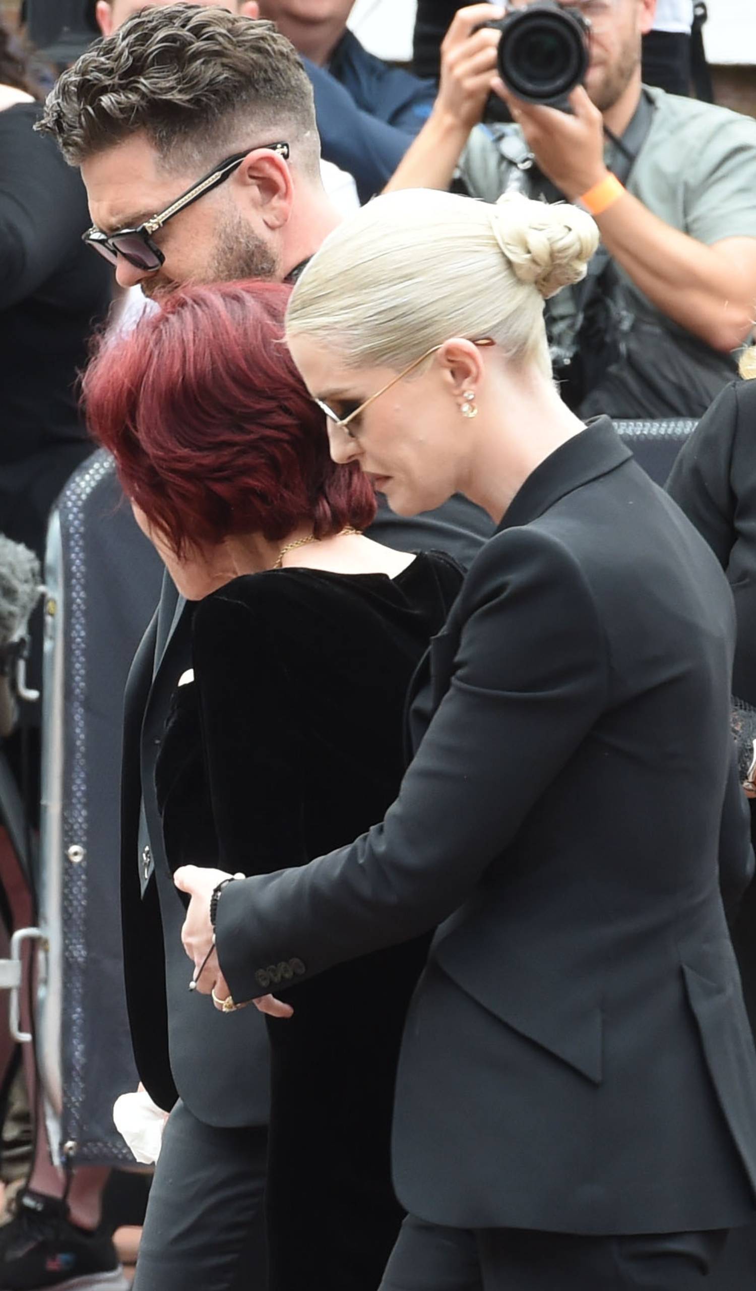 Kelly Osbourne and Jack Osbourne support their mother Sharon Osbourne