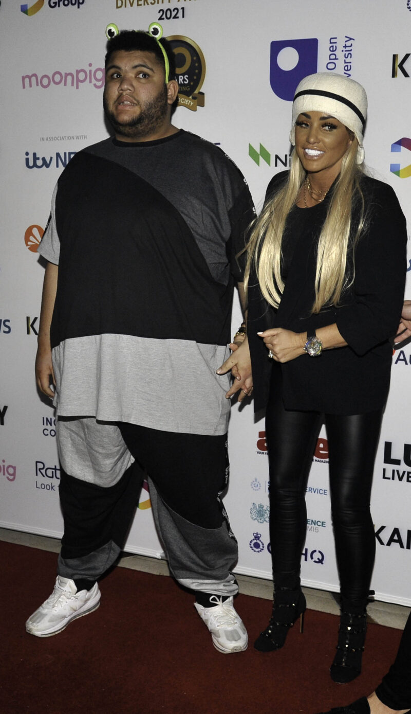 Katie Price and Harvey Price on the red carpet