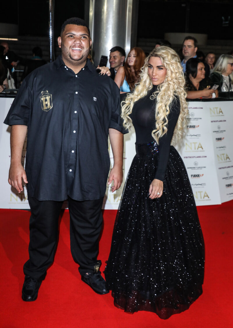 Katie Price and Harvey Price on the red carpet