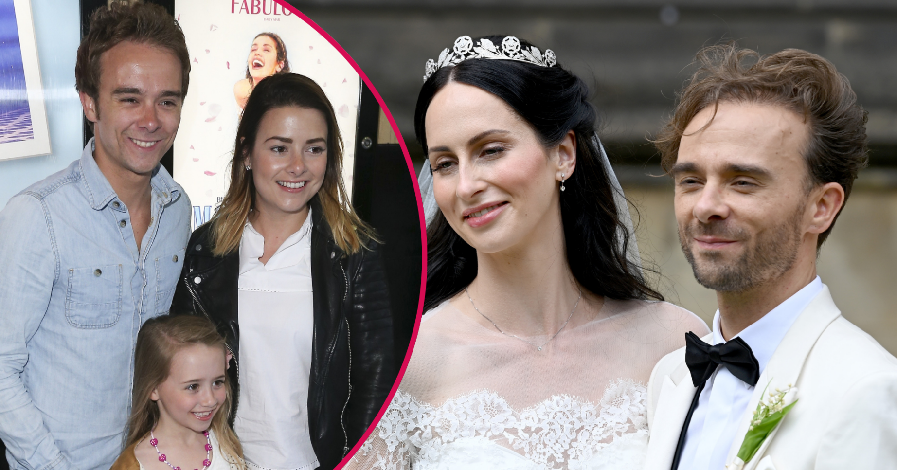 Jack P Shepherd at his wedding and with his ex