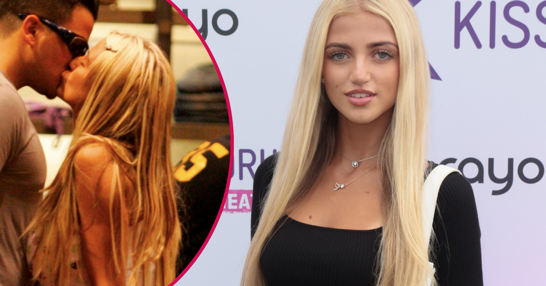 Princess Andre with an old photo of Katie Price and Peter Andre kissing.