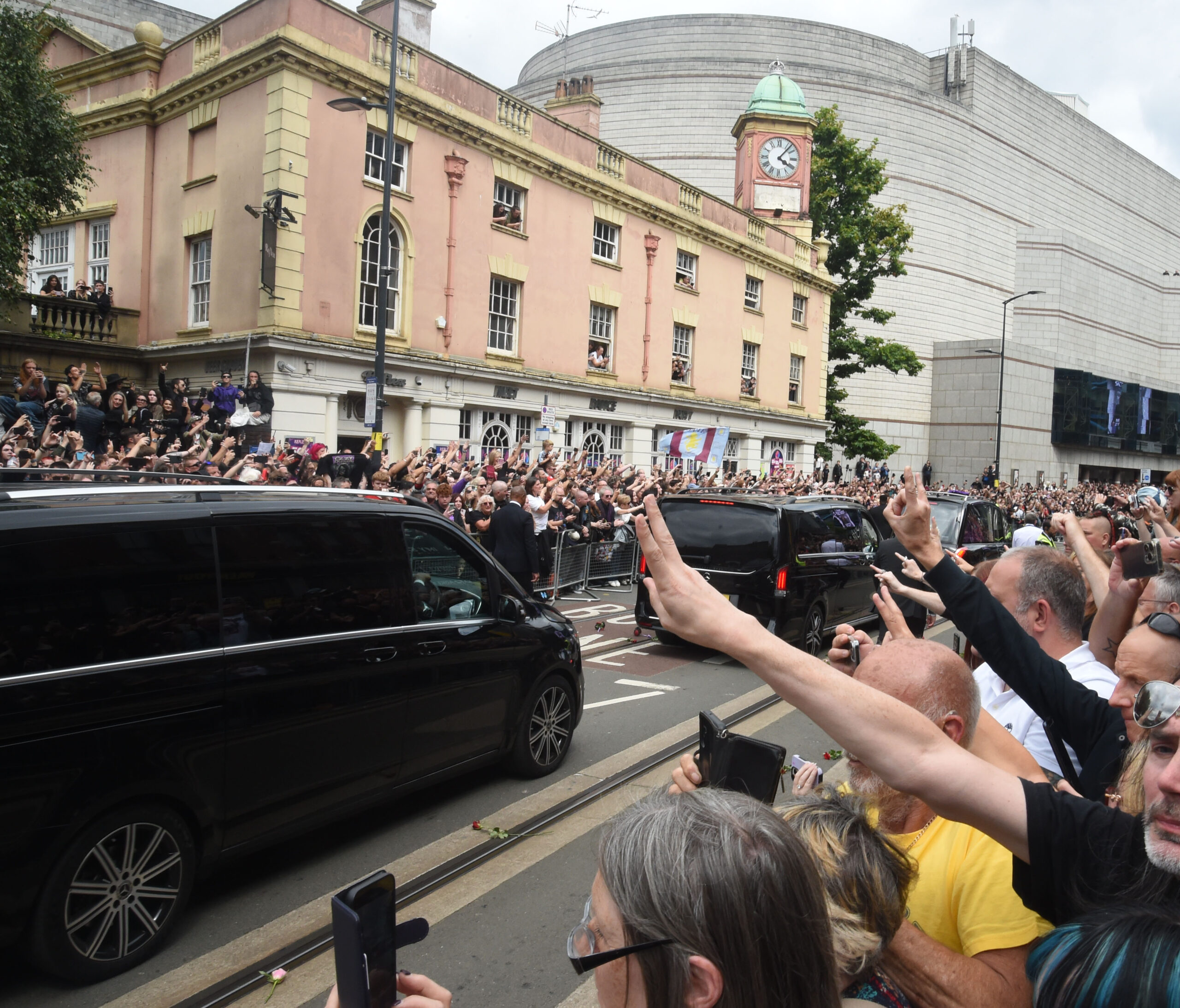 Ozzy Osbourne fans during funeral procession