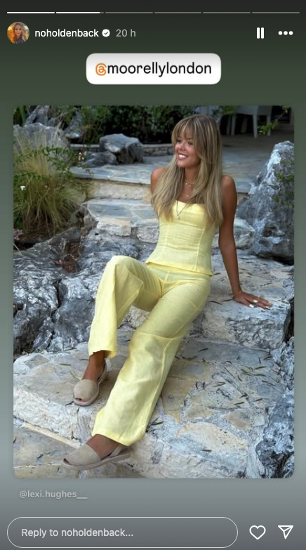 Lexi Hughes wearing a yellow outfit