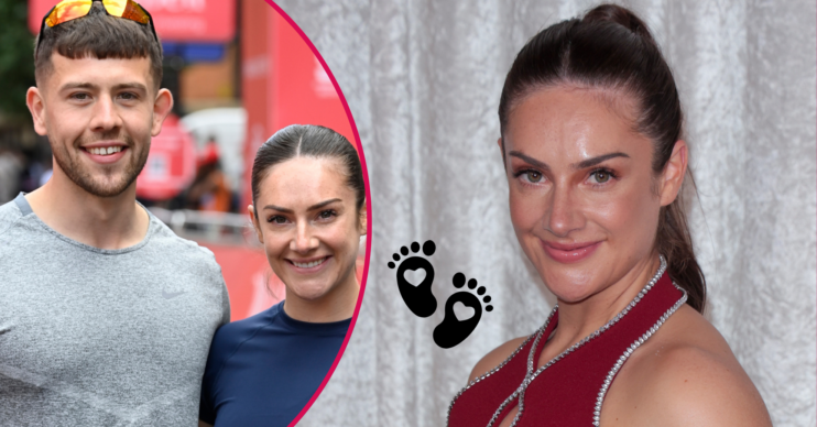 Emmerdale star Isabel Hudgens smiling and with her husband