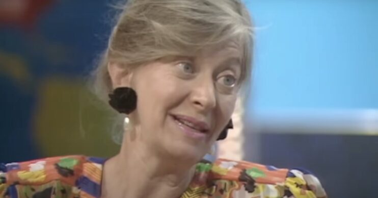 Biddy Baxter during her final episode of Blue Peter